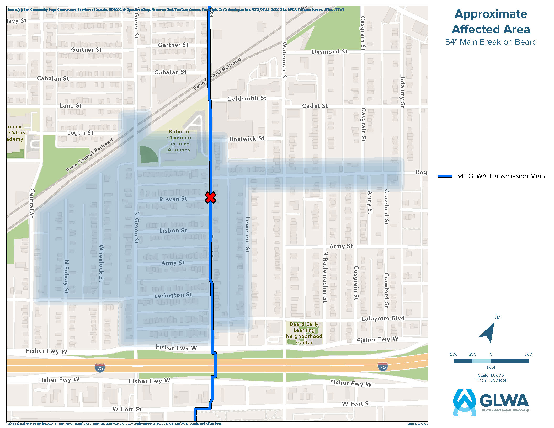 54inch water main break floods homes in southwest Detroit Detroit