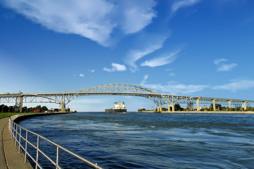 St. Clair River and Blue Water Bridge