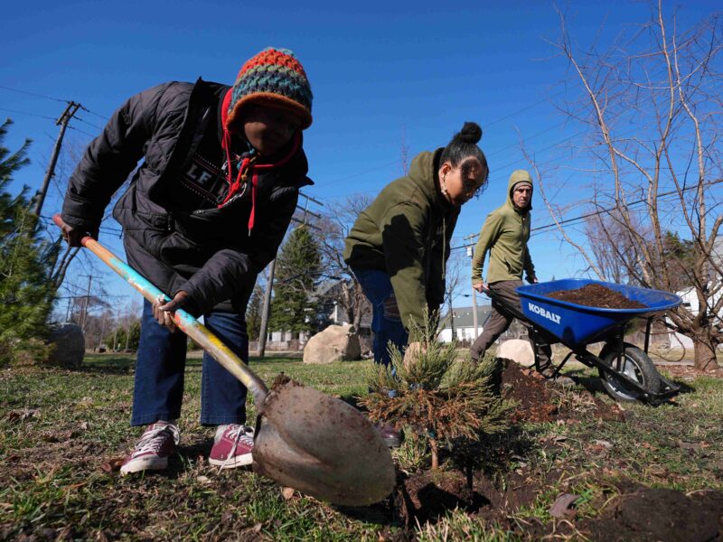 Detroit tree planting on Earth Day.