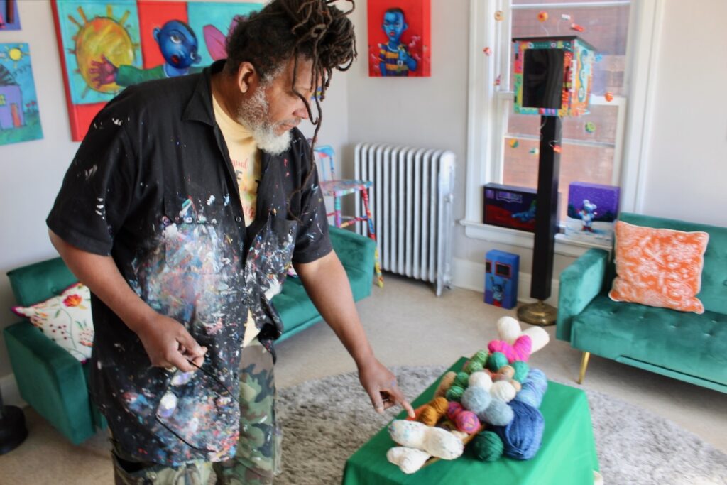 Detroit artist Donald Calloway in his studio.