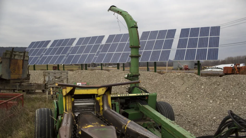Solar panels on a farm