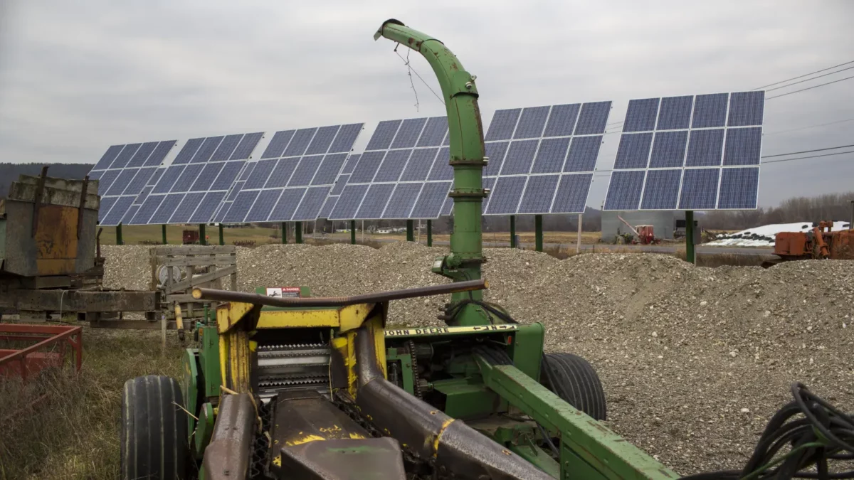 Solar panels on a farm