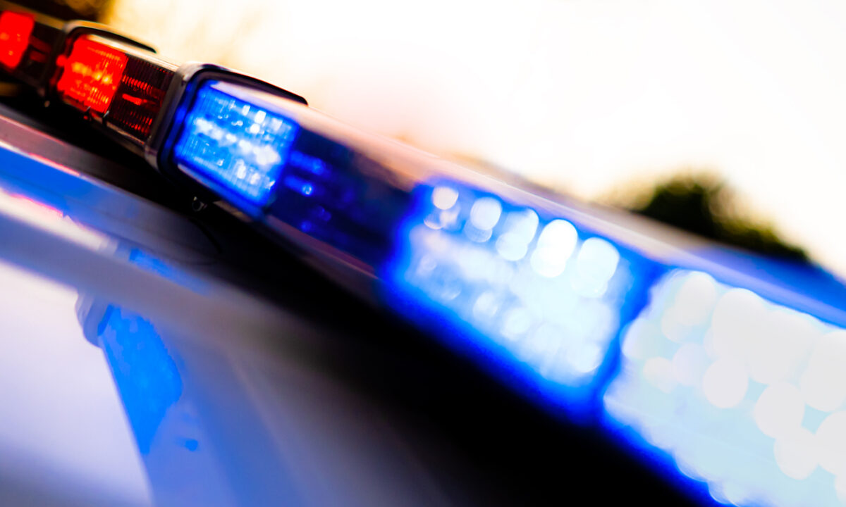 Lights on the roof of a police vehicle