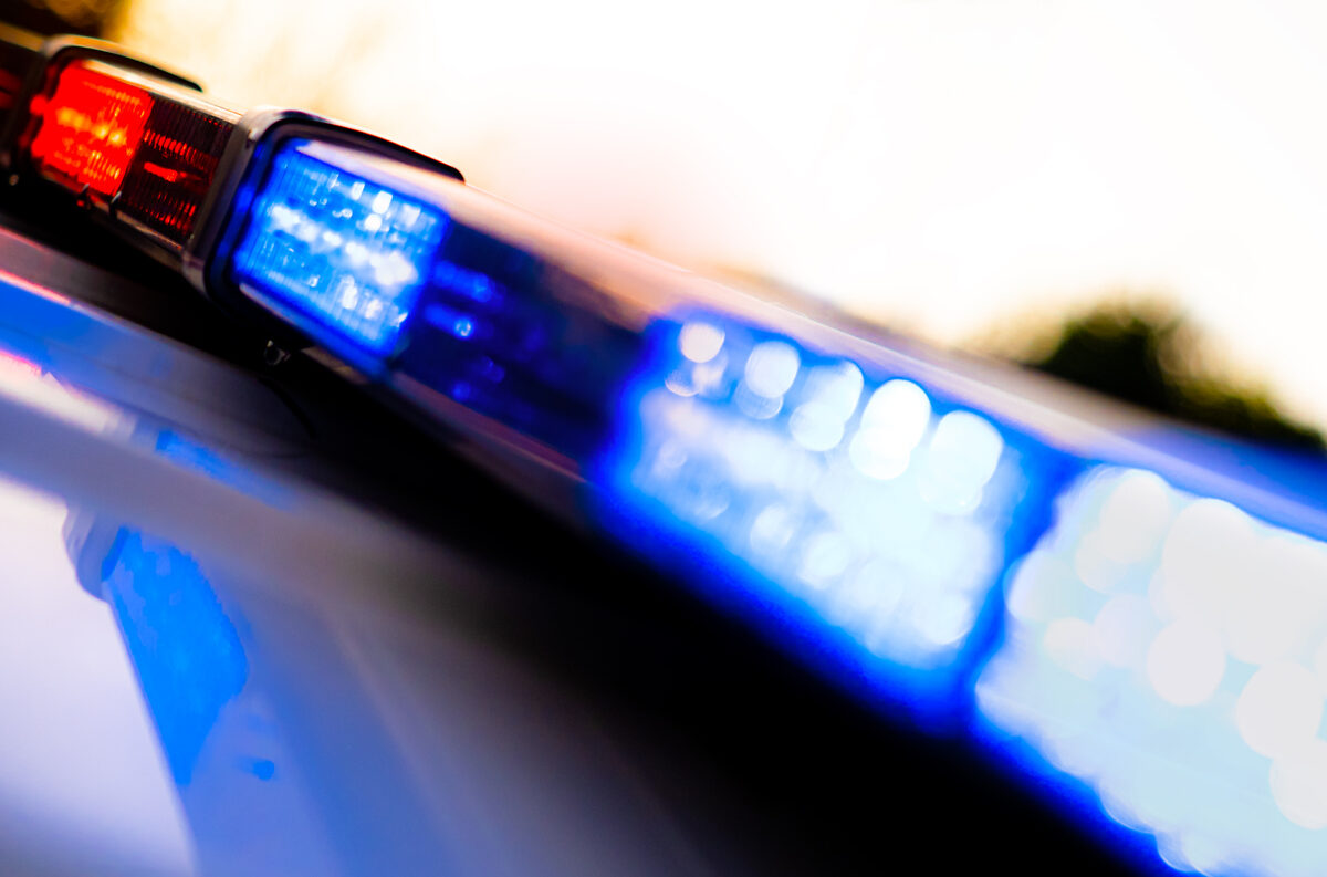 Lights on the roof of a police vehicle