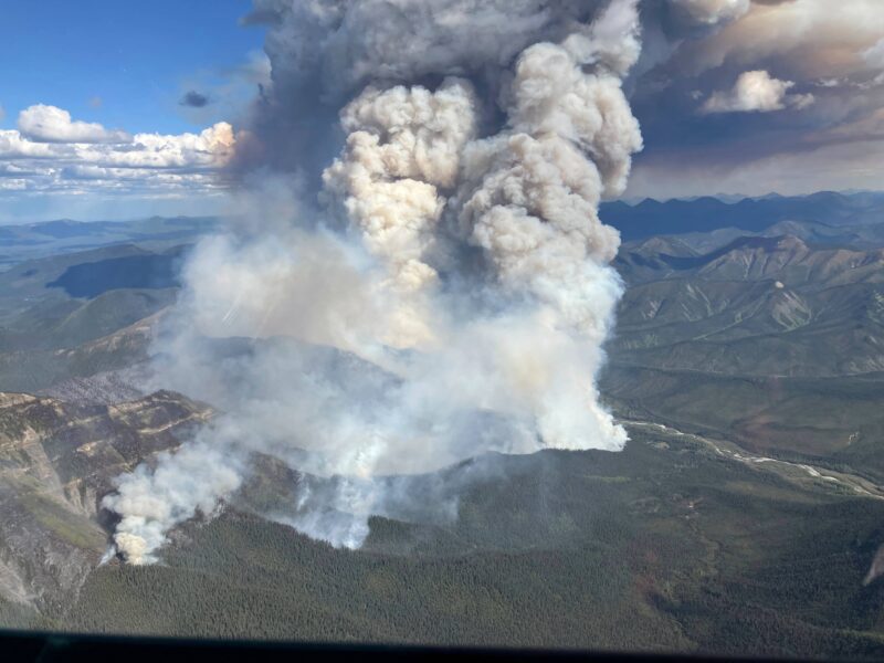 Aerial view of British Columbia wildfire