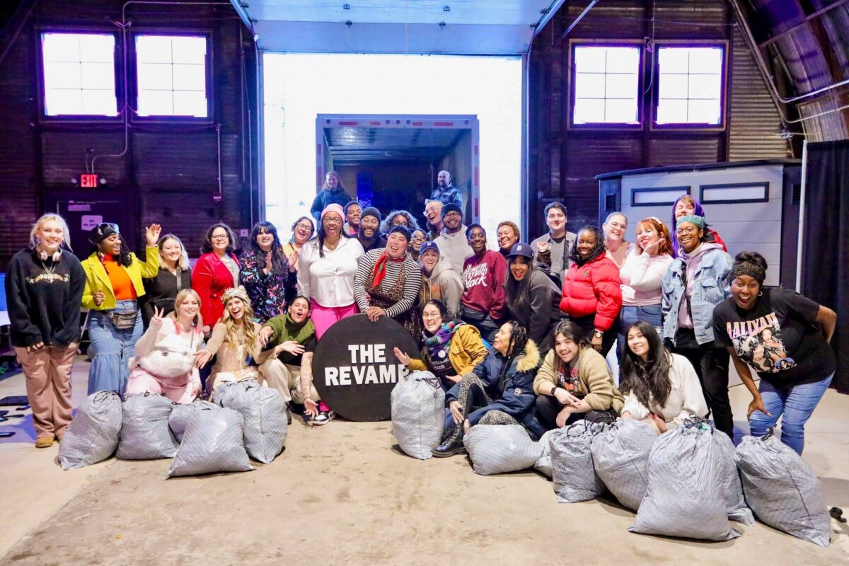 Amanda Sweet and volunteers for The ReVamp gather after an event at Big Pink in Detroit.