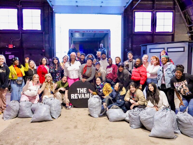 Amanda Sweet and volunteers for The ReVamp gather after an event at Big Pink in Detroit.