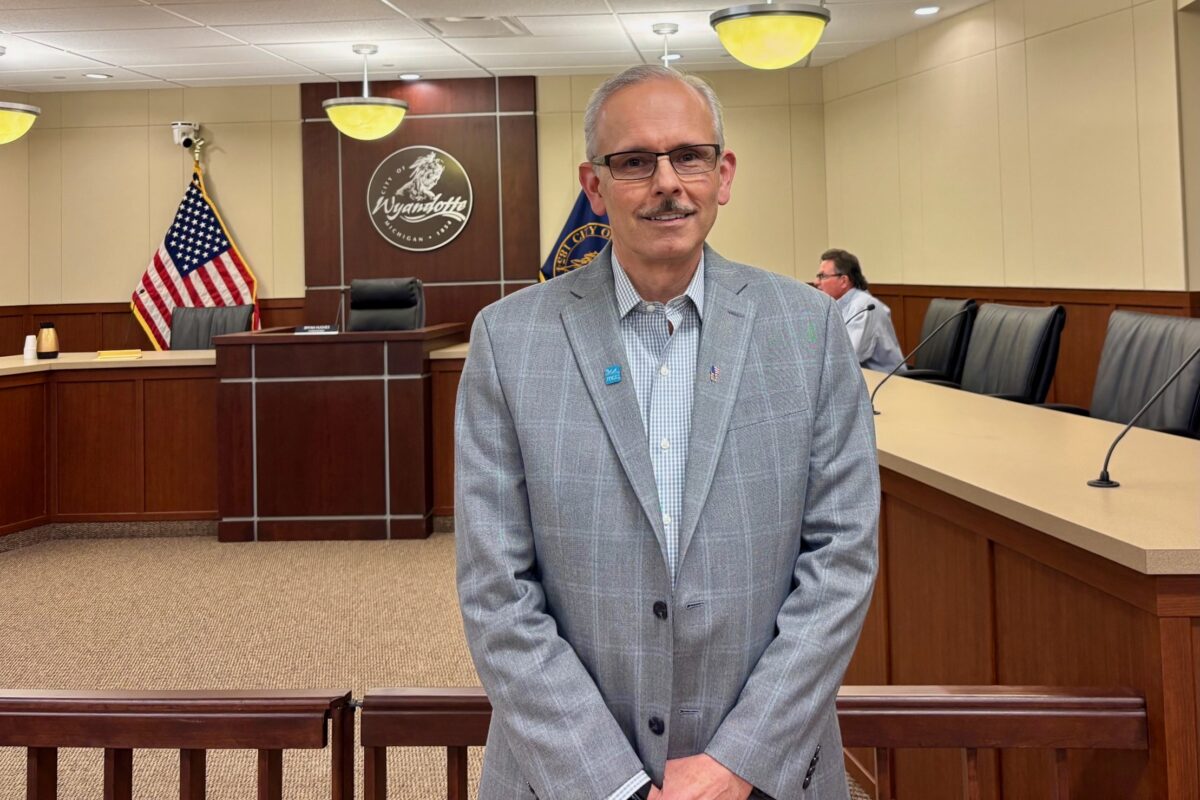 Dr. Christopher Gorecki at Wednesday's Wyandotte Municipal Services Commission meeting.
