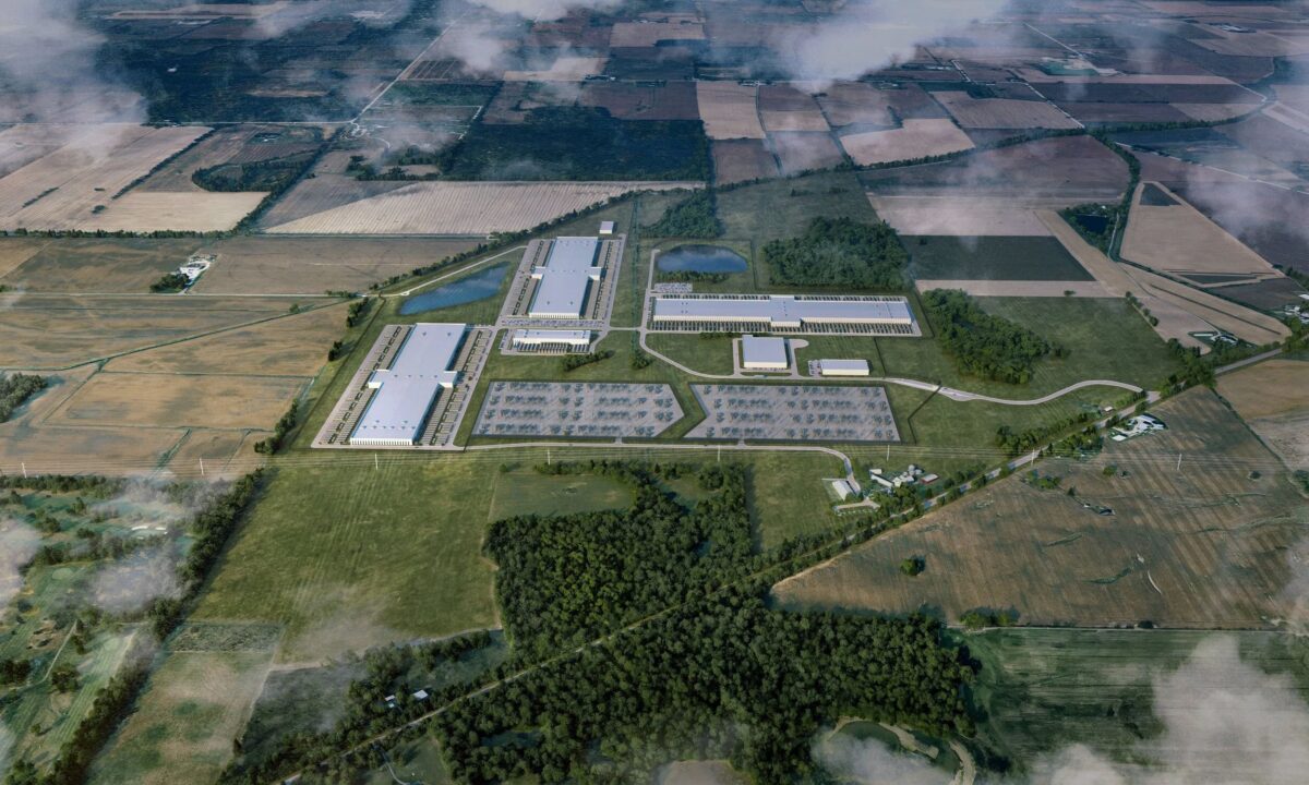 A rendering of the Stargate data center site in Saline Township.