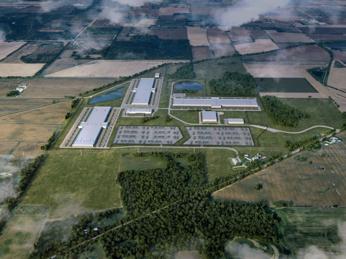 A rendering of the Stargate data center site in Saline Township.