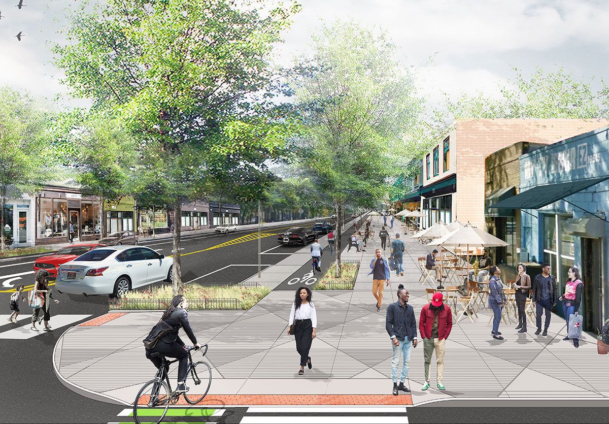 City of Detroit Complete Streets rendering