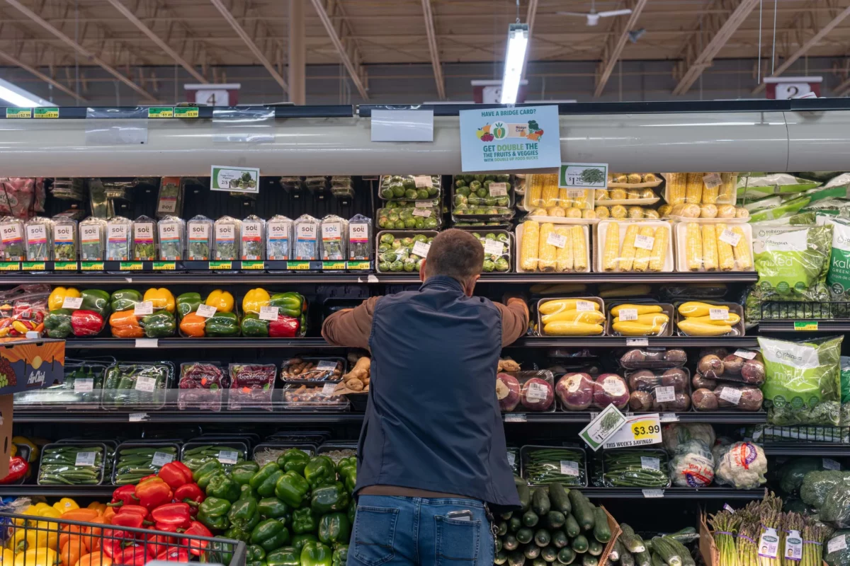 Produce aisle at grocery store