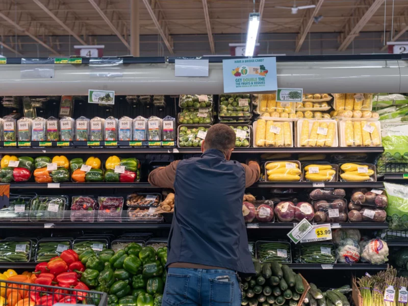 Produce aisle at grocery store