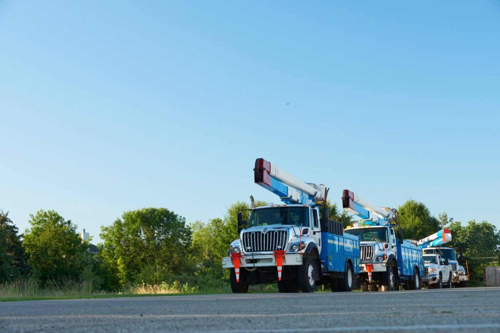 Consumers Energy bucket trucks