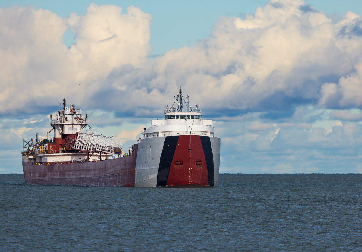 A freighter on Lake Superior.