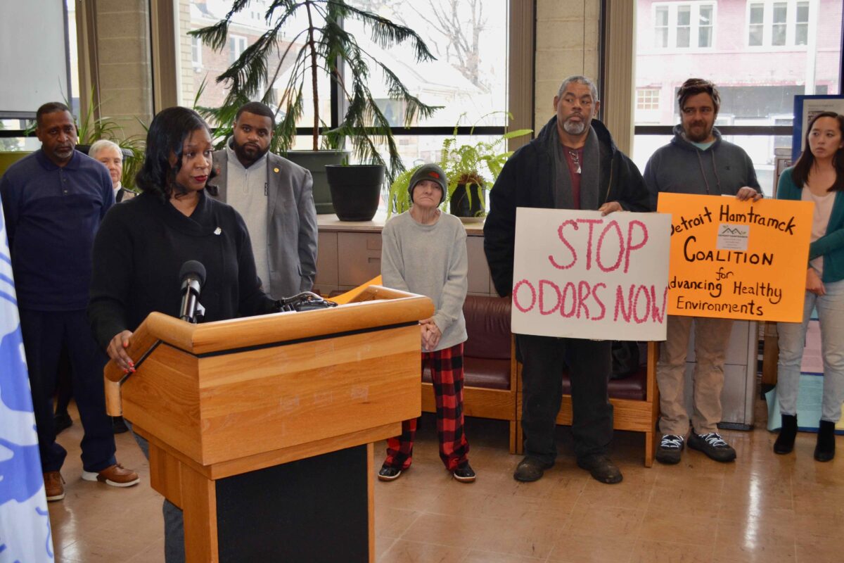 Detroit Hamtramck Coalition for Advancing Healthy Environments press conference on US Ecology Detroit South hazardous waste facility.