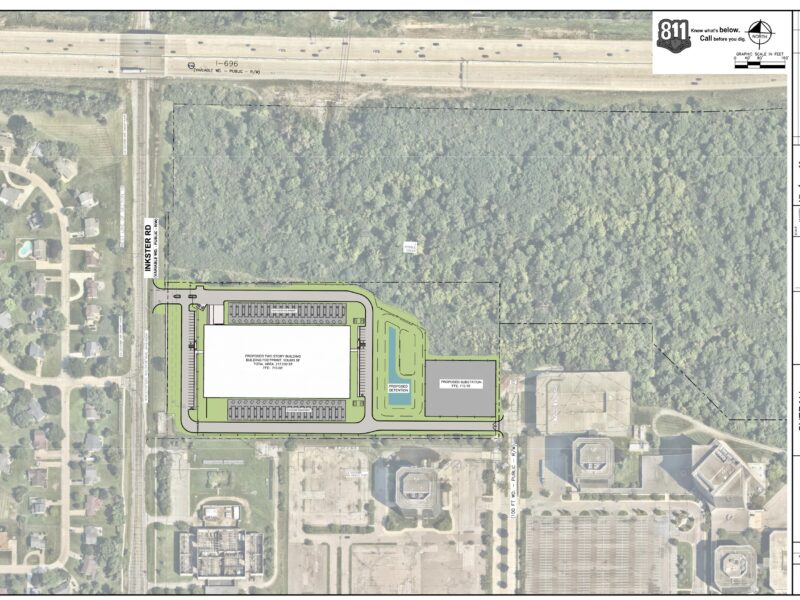 The site plan for a Metrobloks data center in Southfield.