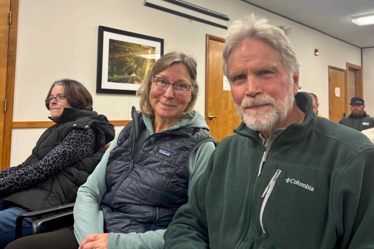 Aileen and Steve Gilzow at the York Township board meeting.