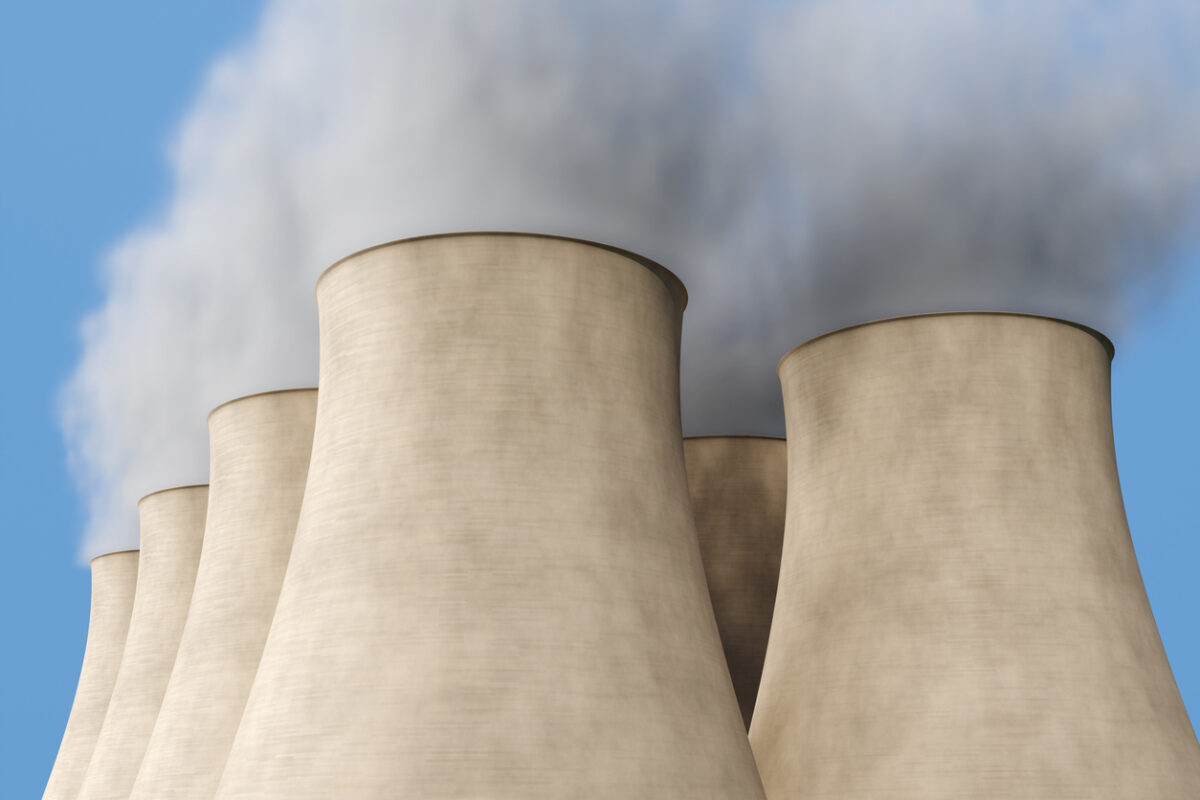 Cooling towers at a nuclear power plant
