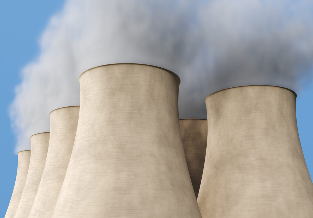 Cooling towers at a nuclear power plant