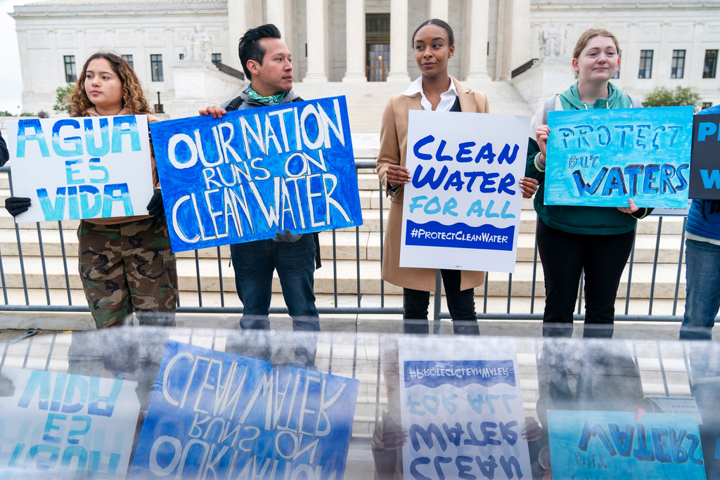 Clean Water Act demonstration outside Supreme Court