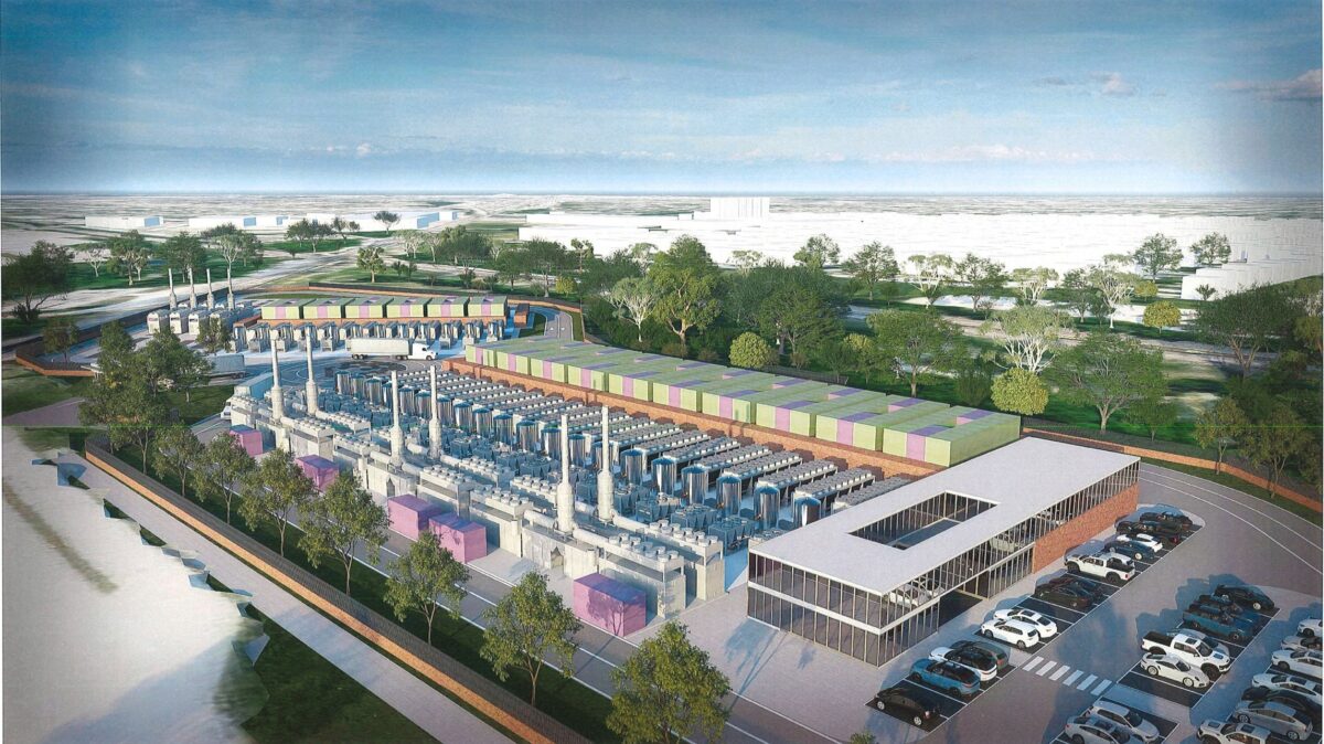 Rendering of a proposed data center in Allen Park.