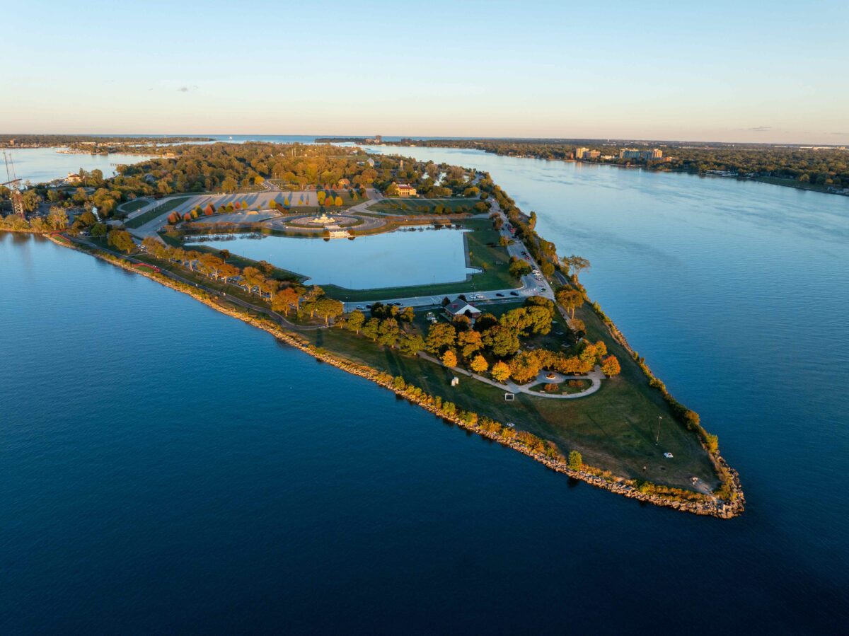 An aerial view of Detroit's Belle Isle.