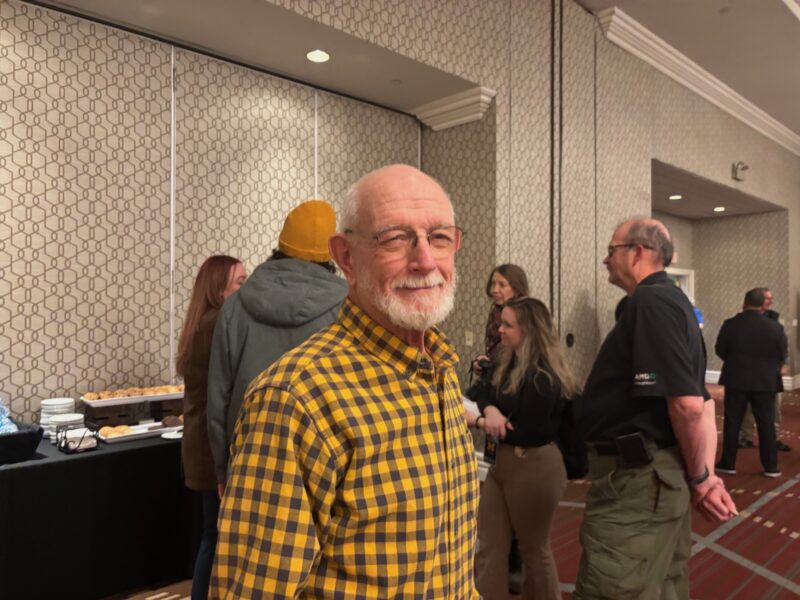 Ypsilanti Township resident Norm Fischer at a hearing about the proposed University of Michigan data center.