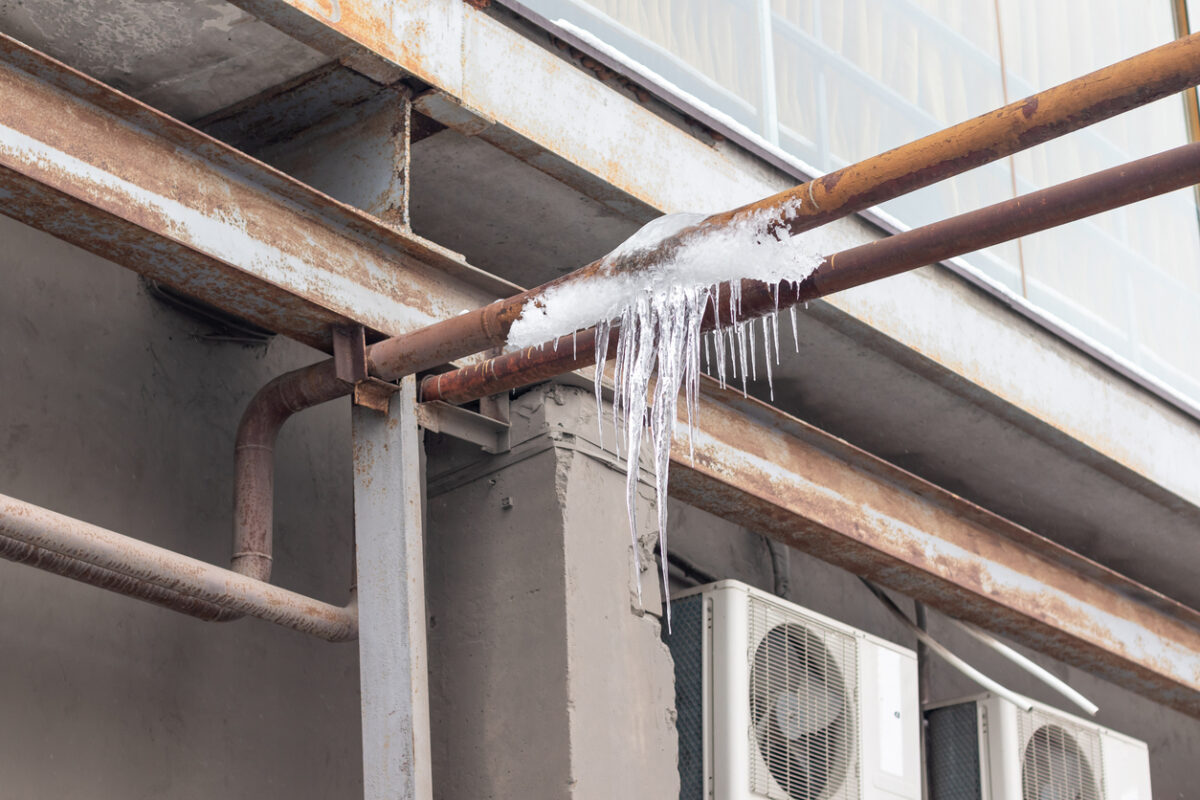 Icicles on a pipe