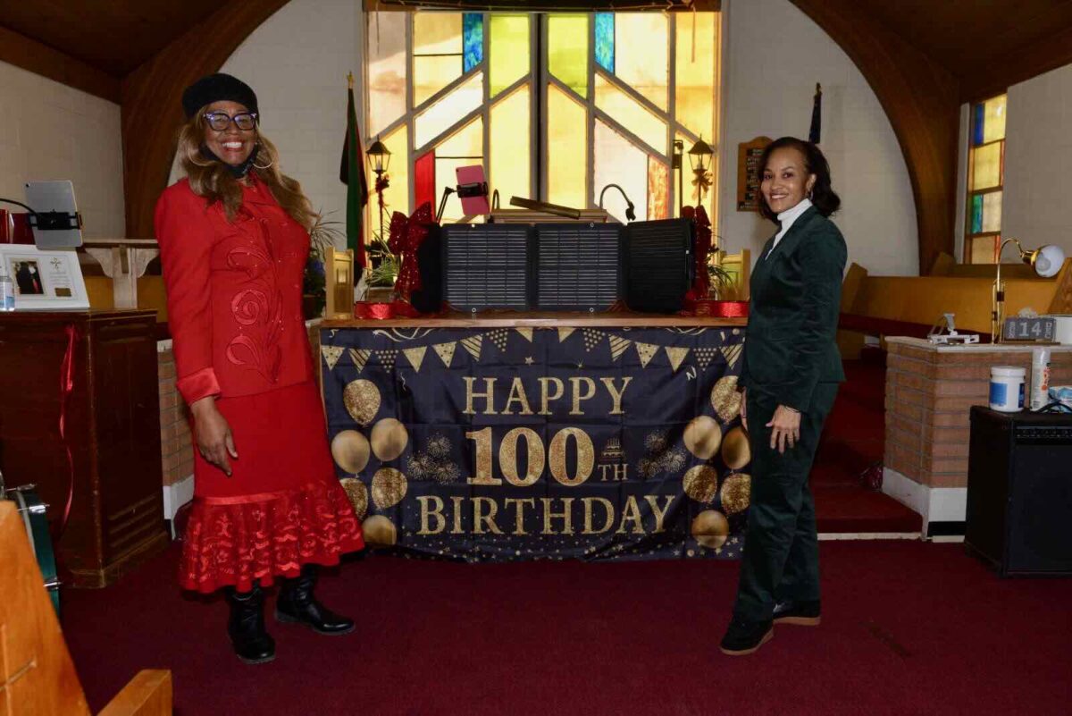 The Rev. Yvette Griffin of Pilgrim Baptist Church, left, and EcoWorks Executive Director Briana DuBose.