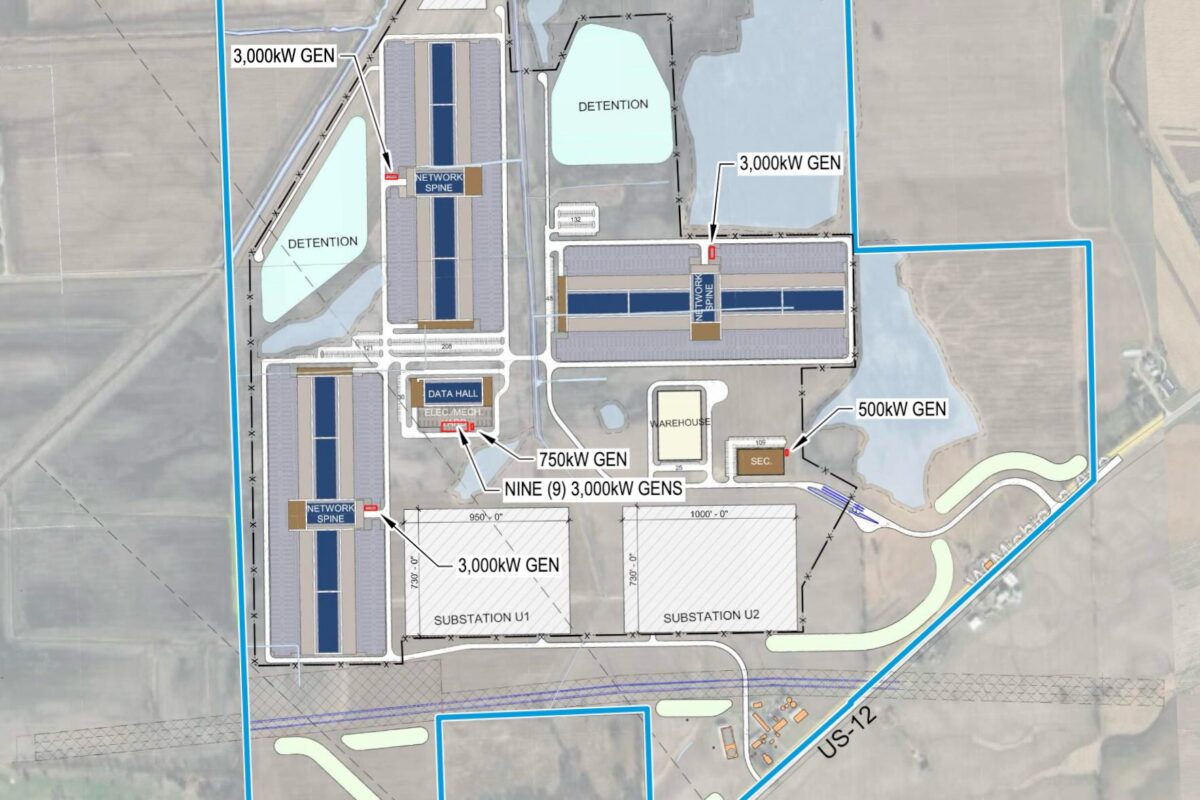 Saline data center layout
