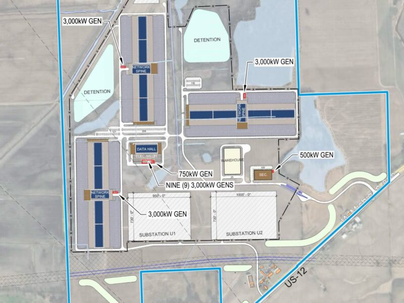 Saline data center layout