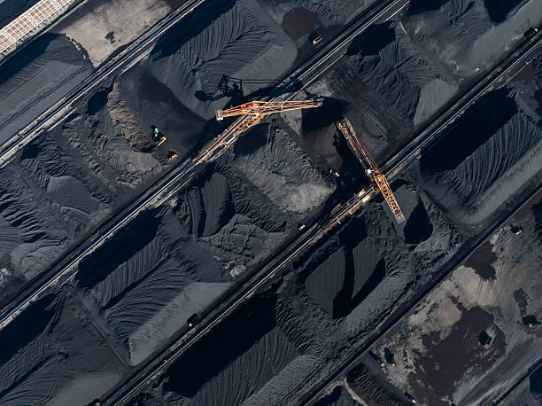Coal loaders at dusk.
