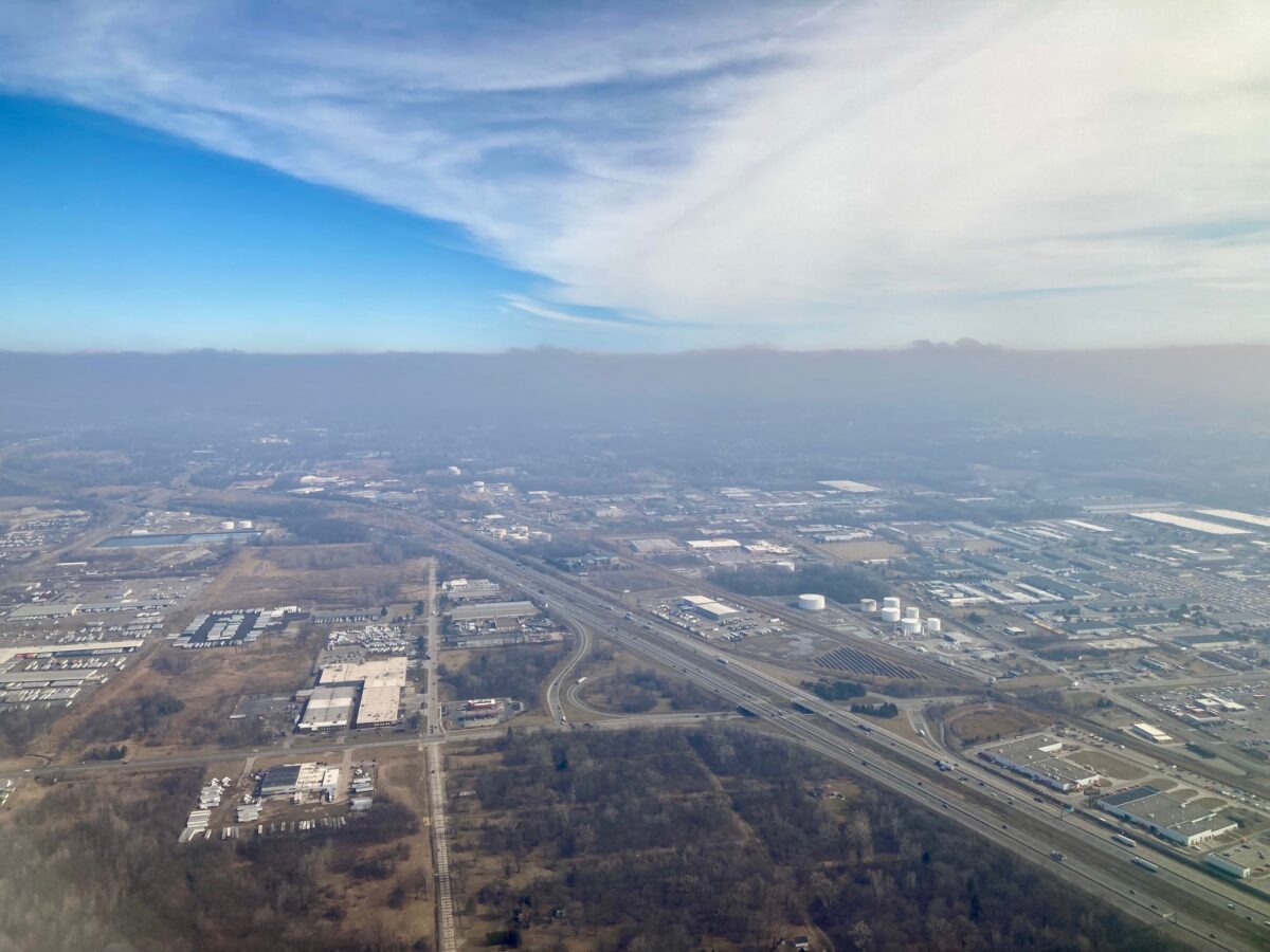 The view on takeoff from Detroit Metropolitan Airport.