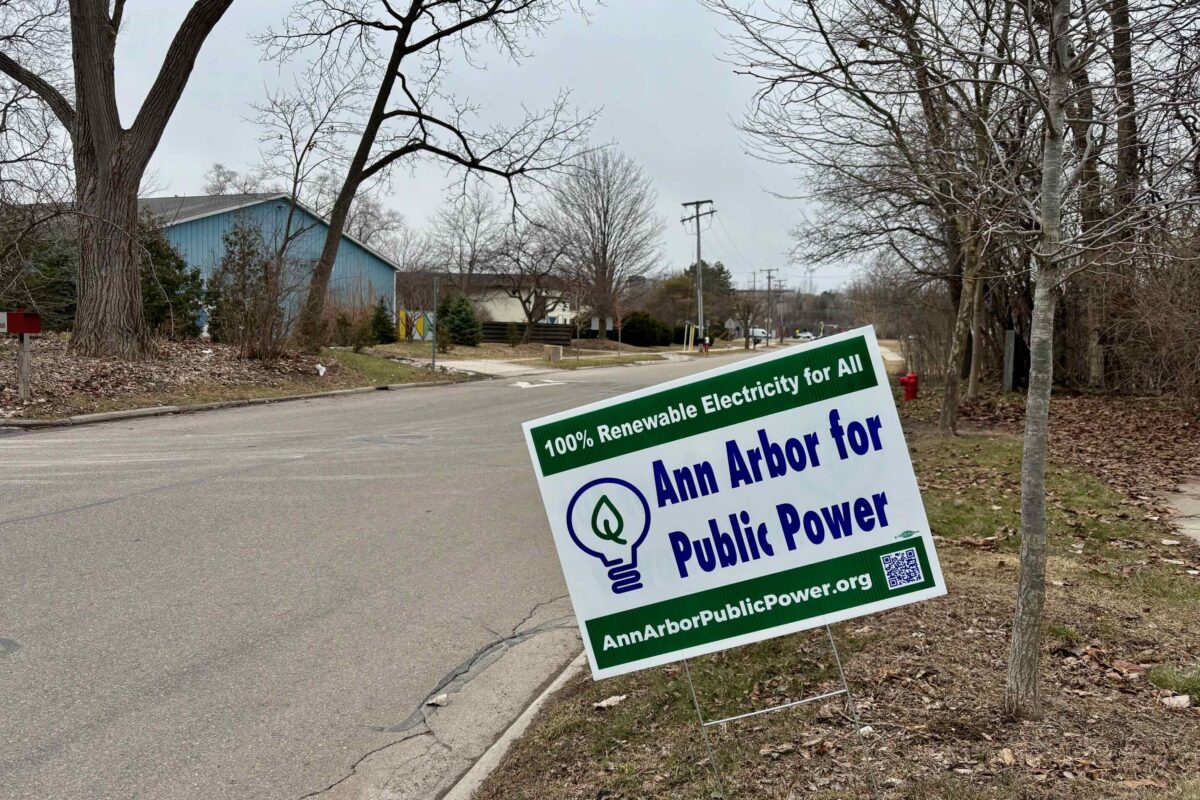Ann Arbor for Public Power sign
