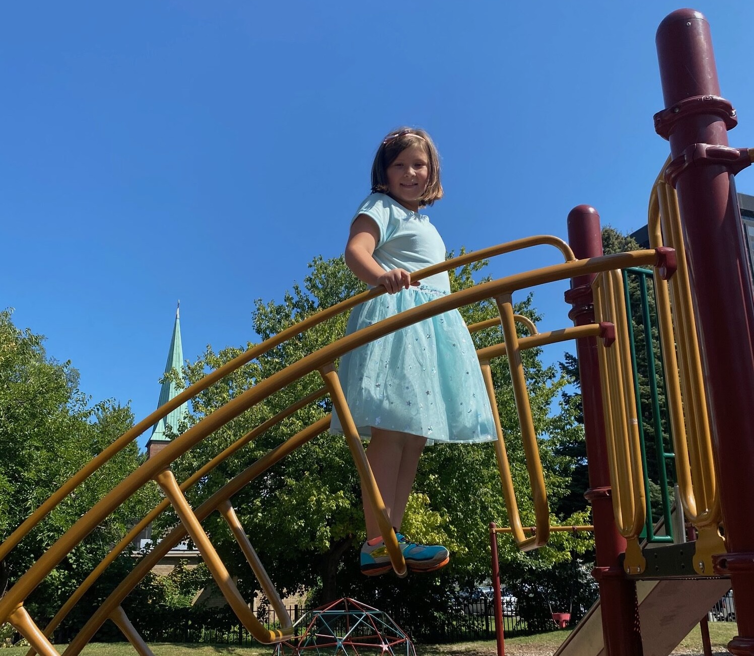 Kids outside in summer