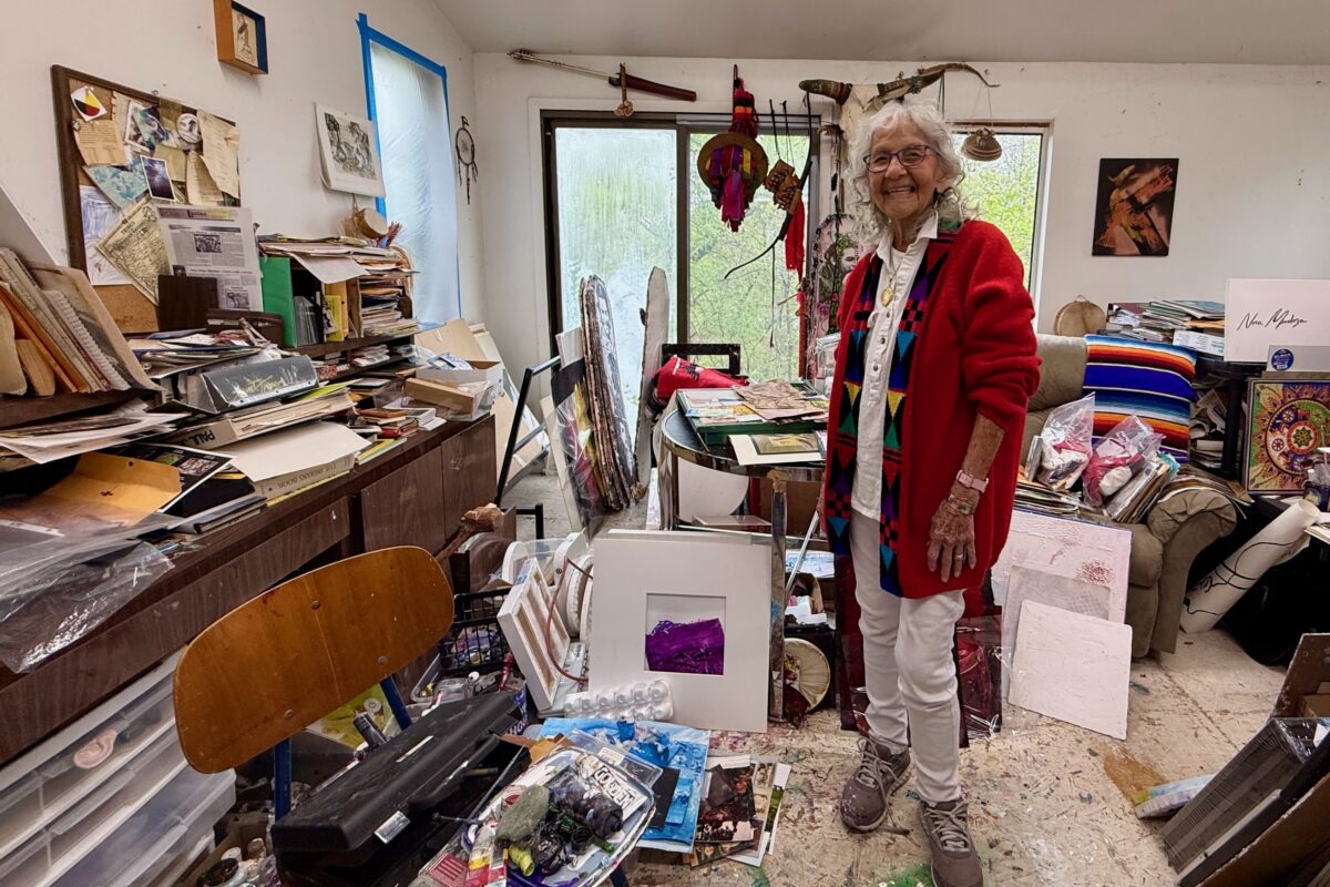 “Trabajadores” juror and painter Nora Chapa Mendoza, 94, stands in her studio.