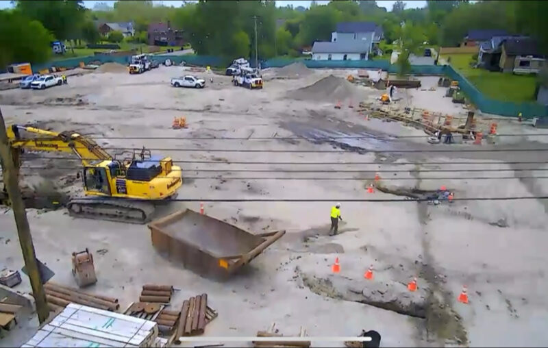A drone shot of the Freud pump station construction site taken by a local resident.