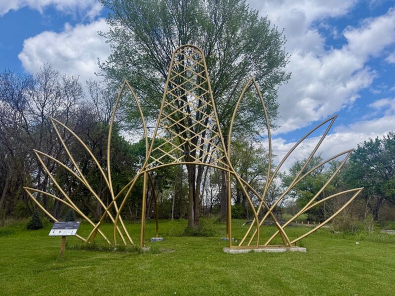“New Forest, Ancient Thrones,” a sculptural installation by Jordan Weber, at the East Canfield Art Park.