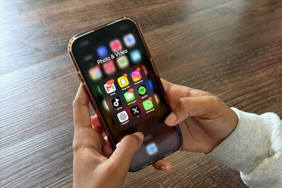 Social media apps on a smartphone